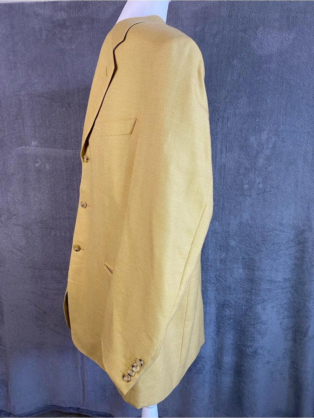VTG Canali Yellow Single-Breasted Wool Blend Italian Blazer 54R Old Money Preppy